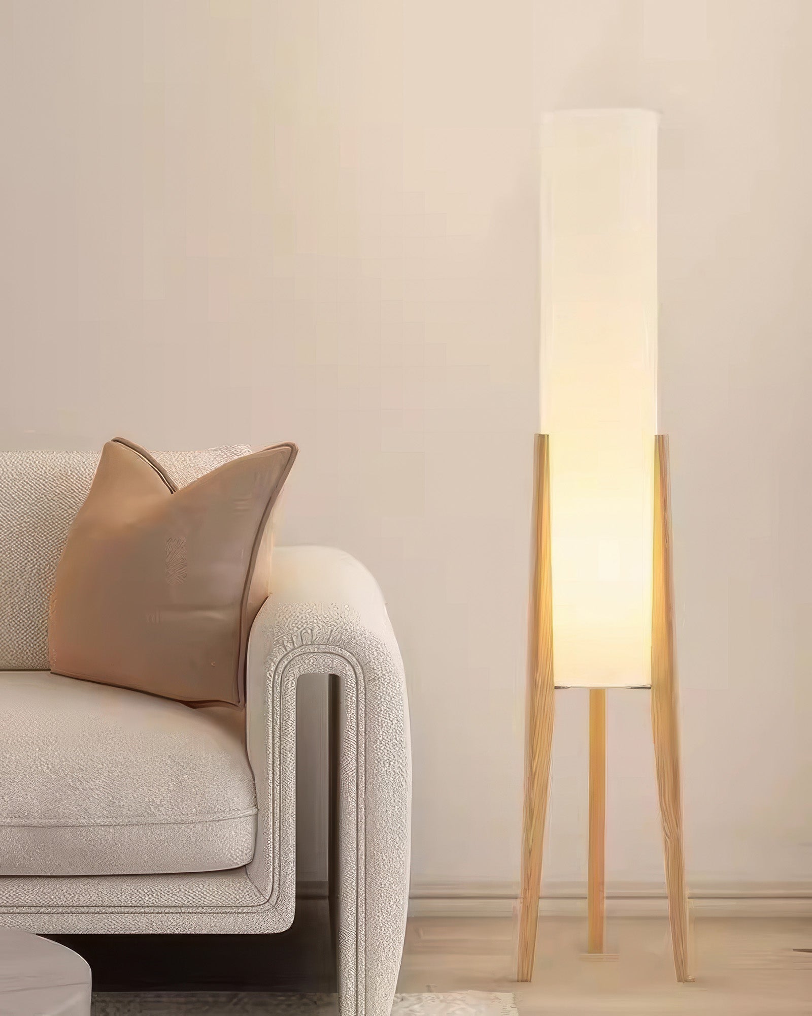 Floor Lamp in Solid Walnut Wood Art Lamp